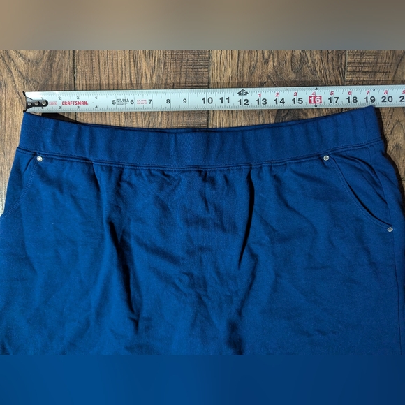 Quacker Factory Navy Blue Summer Fun Skort Medium Wash XLP Stone Embellish NWT - Picture 6 of 10